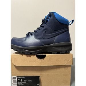 Nike Manoa Leather ACG Boots Light Midnight Blue Size 7.5 472780-441 Hiking